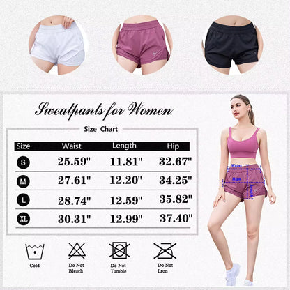 Running Athletic Shorts for Women Yoga Gym Joggers Quick-Dry Workout Loose Shorts with Pockets